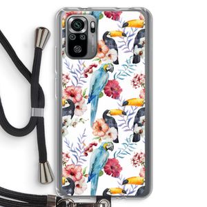 Bloemen tukan: Xiaomi Redmi Note 10S Transparant Hoesje met koord