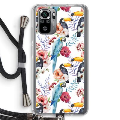 Bloemen tukan: Xiaomi Redmi Note 10S Transparant Hoesje met koord