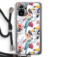 Bloemen tukan: Xiaomi Redmi Note 10S Transparant Hoesje met koord