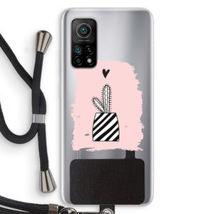 Zwart-wit cactus: Xiaomi Mi 10T 5G Transparant Hoesje met koord