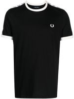 Fred Perry t-shirt en coton à bandes logo - Noir