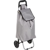 Boodschappen trolley tas - inhoud 30 liter - grijs - met wielen - 35 x 28 x 92 cm - thumbnail