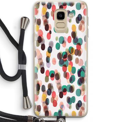 Tropical Dots: Samsung Galaxy J6 (2018) Transparant Hoesje met koord