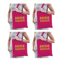 6x Bride To Be vrijgezellenfeest tasje roze goud/ goodiebag dames