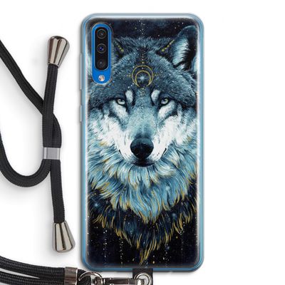 Darkness Wolf: Samsung Galaxy A50 Transparant Hoesje met koord