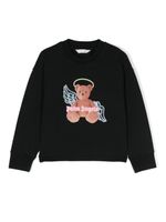 Palm Angels Kids sweat Bear Angel à dos ouvert - Noir