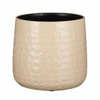 Mica Decorations Plantenpot - beige - keramiek - 17 x 15 cm