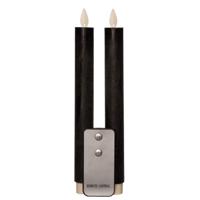 Anna's Collection LED dinerkaarsen - zwart - 2x stuks - 23 cm - met afstandsbediening - kaarsen