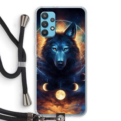 Wolf Dreamcatcher: Samsung Galaxy A32 4G Transparant Hoesje met koord