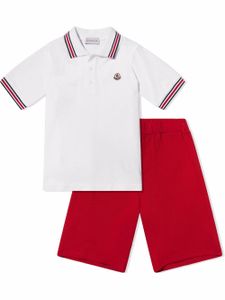 Moncler Enfant ensemble polo-short à patch logo - Blanc