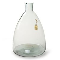 Transparante Eco vaas/vazen met hals van glas 36 x 24 cm   -