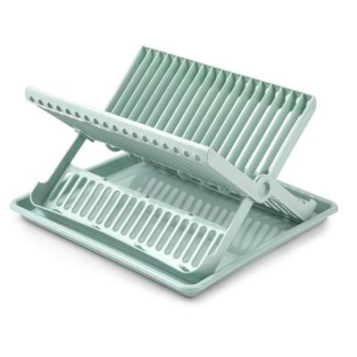 Afwas afdruiprek met lekbak - mintgroen - kunststof - 37 x 33 x 21 cm