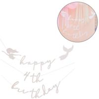 Ginger Ray letterslinger happy birthday zeemeermin 2 m | 10 stuks