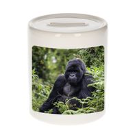 Dieren foto spaarpot gorilla 9 cm - gorilla apen spaarpotten jongens en meisjes - thumbnail
