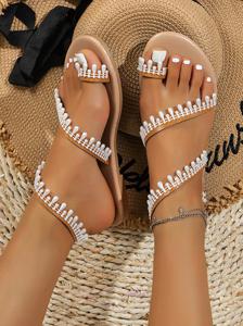 Plain Summer Vacation Pu Slide Sandals