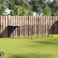 Hondenkennel 6,05 m² staal zwart