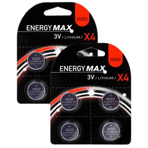 EnergyMax knoopcel batterijen budget voordeelset - CR2032 - 8x stuks