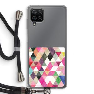 Gekleurde driehoekjes: Samsung Galaxy A12 Transparant Hoesje met koord
