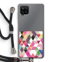 Gekleurde driehoekjes: Samsung Galaxy A12 Transparant Hoesje met koord