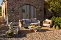 Flora/Liv stoel-bank loungeset - Light rope/Teak