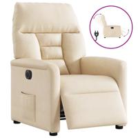 Fauteuil elektrisch verstelbaar microvezelstof beige