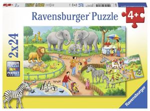 Ravensburger puzzel 2x24 stukjes een dag in de dierentuin