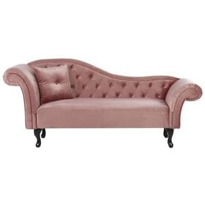 Beliani - LATTES - Chaise longue - Roze - Linkerzijde - Fluweel