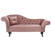 Beliani - LATTES - Chaise longue - Roze - Linkerzijde - Fluweel - thumbnail