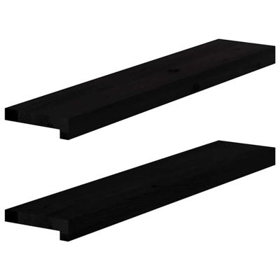 VidaXL Vensterbanken 2 st 80x15x2 cm massief eikenhout donkerbruin