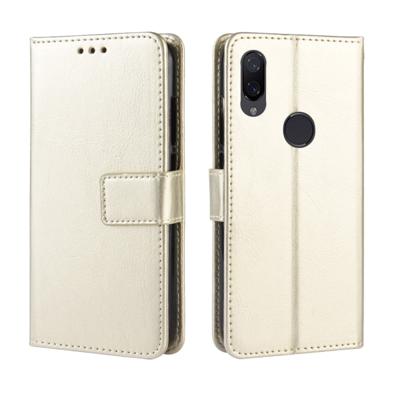 Retro Crazy Horse textuur horizontale Flip lederen case voor Xiaomi Redmi 7 met houder & kaartsleuven & fotolijstjes (goud)