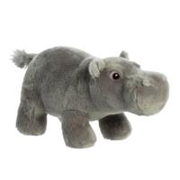 Aurora Pluche dieren knuffel nijlpaard - 14 x 27 cm - Knuffeldieren - nijlpaarden - speelgoed
