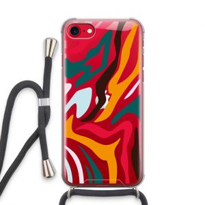 Colored Zebra: iPhone SE 2020 Transparant Hoesje met koord