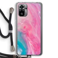 Roze explosie: Xiaomi Redmi Note 10S Transparant Hoesje met koord