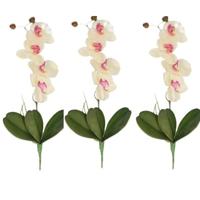Wit/Roze Orchidee/Phalaenopsis kunstplant takken 44 cm voor binnen
