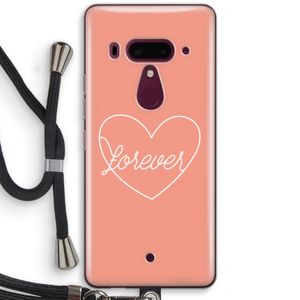 Forever heart: HTC U12+ Transparant Hoesje met koord