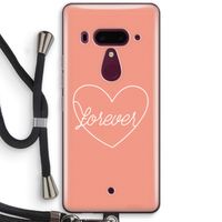 Forever heart: HTC U12+ Transparant Hoesje met koord