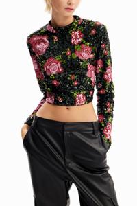 Cropped blouse rozen pailletten M. Christian Lacroix - RED - XL