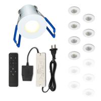 Set LED-inbouwspot met afstandsbediening Varese wit 3W dimbaar 1-12 stuks