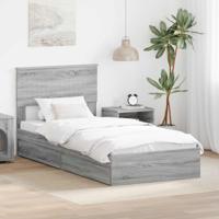 Bedframe met lade Grijs Sonoma 90 x 200 cm Bewerkt hout