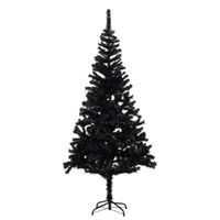 VidaXL Kunstkerstboom met standaard 180 cm PVC zwart