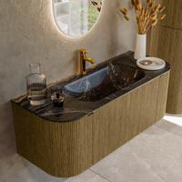 Badmeubel Mondiaz Kurve-Dlux | 120 cm cm | Meubelkleur Dusk | Wastafelkleur Lava | Solid surface | Wasbak midden spoelbak | 1 kraangat