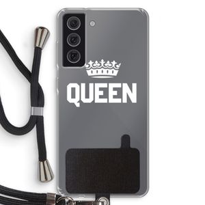 Queen zwart: Samsung Galaxy S21 FE Transparant Hoesje met koord
