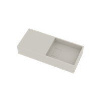 Ideavit Wastafel Solidplan 75x32,5x15 cm Solid Surface Mat Wit