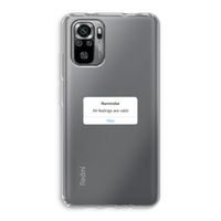Reminder: Xiaomi Redmi Note 10S Transparant Hoesje
