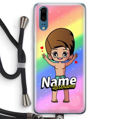 Chibi Maker man: Huawei P20 Transparant Hoesje met koord