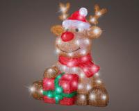 LED rendier l35b39h45 cm bruin/kwt kerst - Lumineo