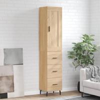 Hoge kast 34,5x34x180 cm bewerkt hout sonoma eikenkleurig