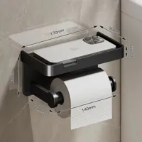 SmartHold Luxe - Aluminium Toiletrolhouder met Telefoonplankje
