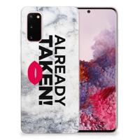 Samsung Galaxy S20 | Siliconen hoesje | met naam Already Taken White Samsung Galaxy S20 | Siliconen hoesje | met naam Already Taken White