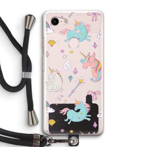Fantasiewereld: Pixel 3 Transparant Hoesje met koord